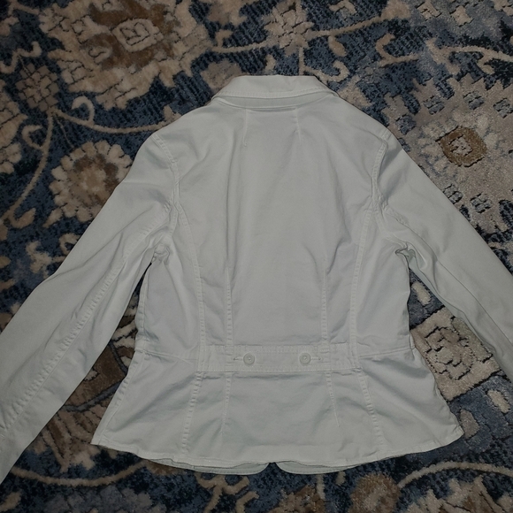 LL Bean Cotton Barn Jacket / Blazer In White - Picture 8 of 9